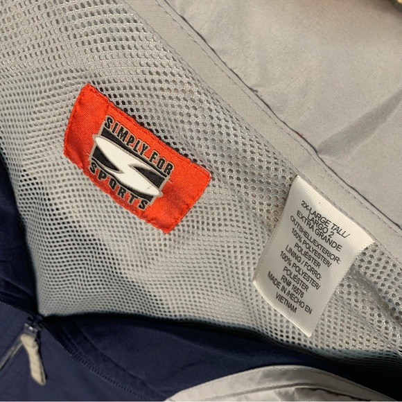 Navy and grey vintage windbreaker track jacket Size XXL tall - Picture 3 of 6